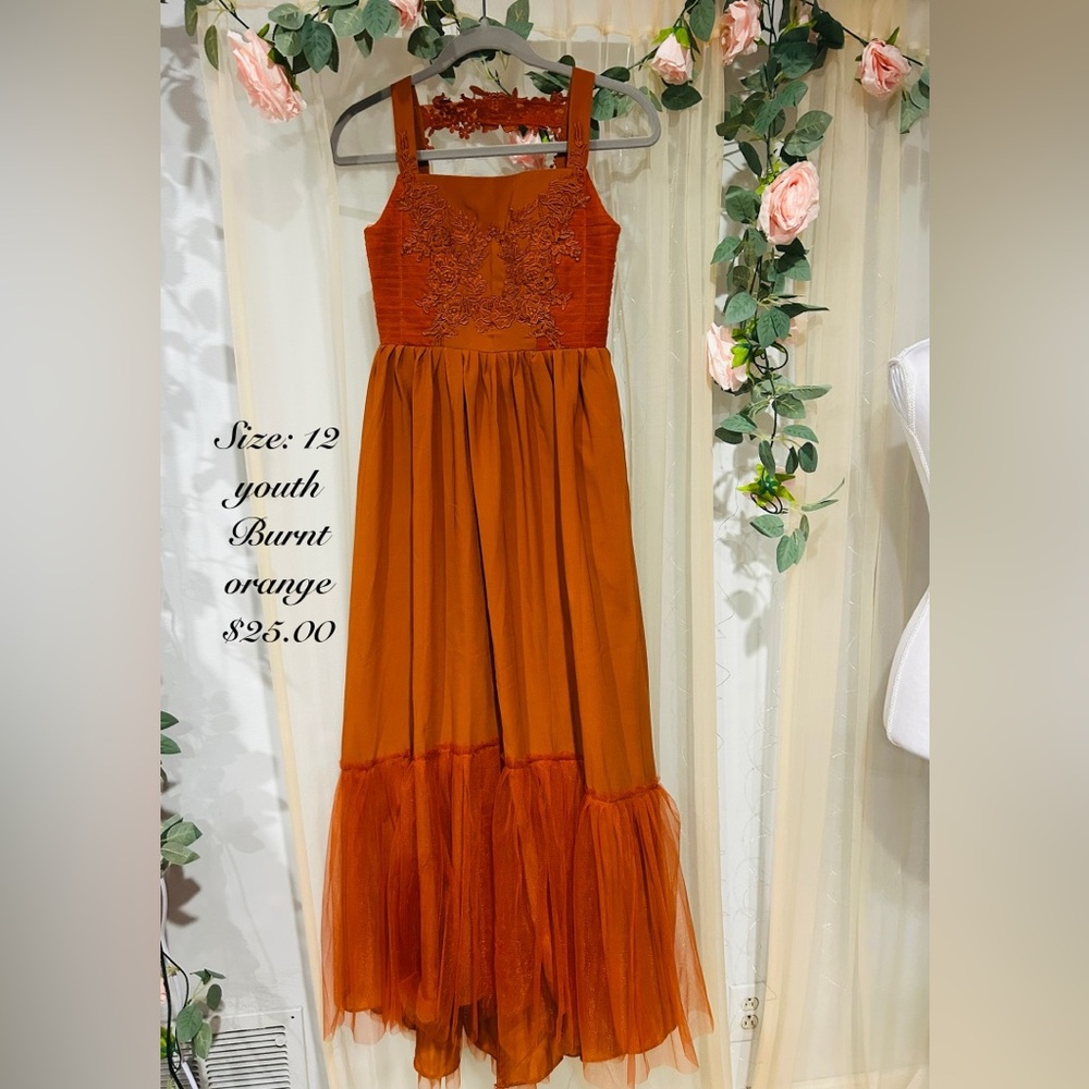 Elegant Orange Youth Dress